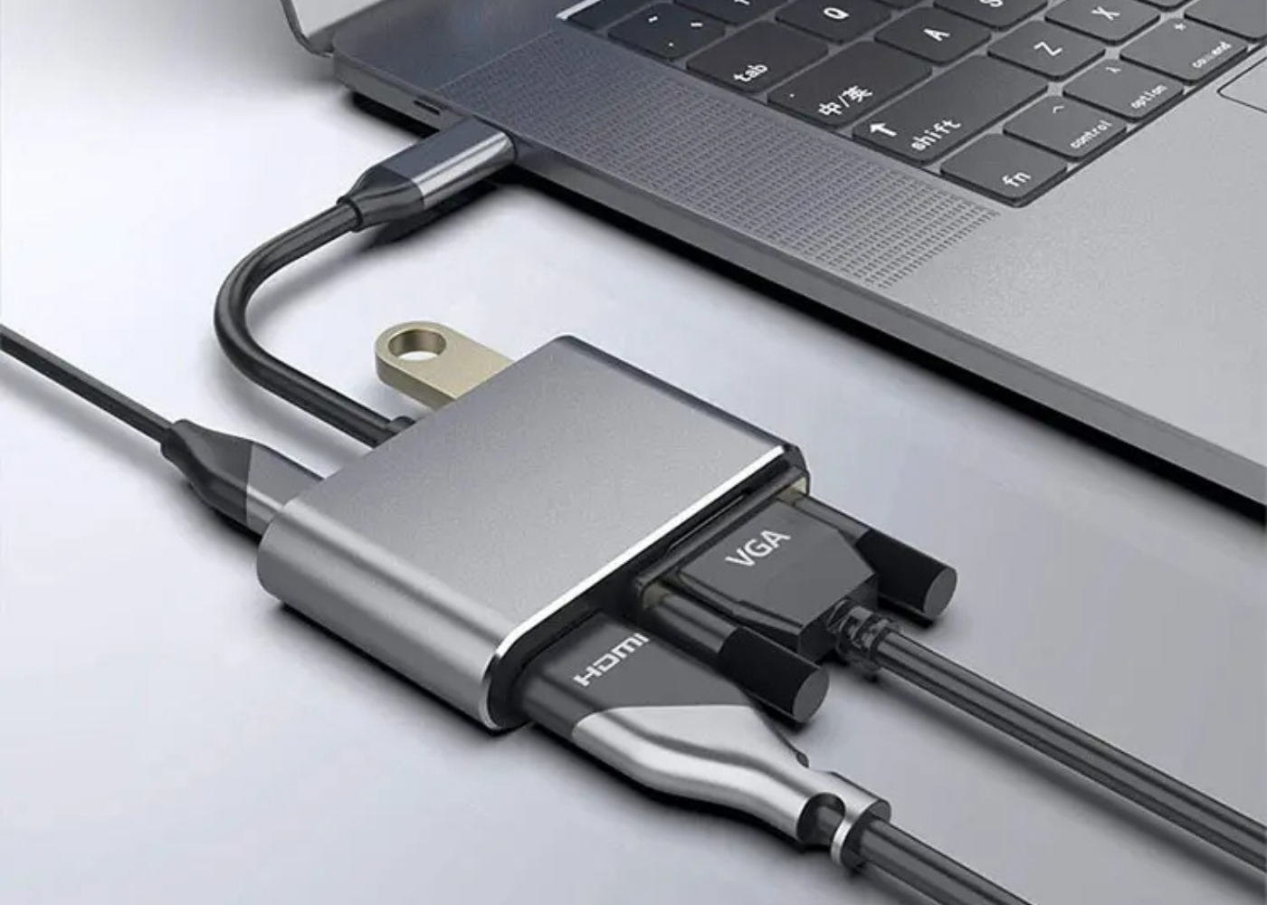Bilişim Burada PL-5565 4 in 1 Type C to, PD+HDMI+VGA+USB3-0 Çevirici Hub Adaptör Çevirici